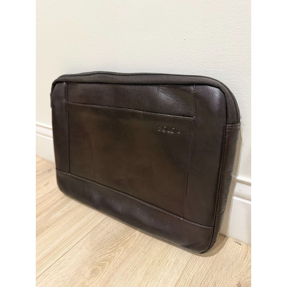 Solo New York Vintage Leather 15.6" Laptop Sleeve Case Espresso Brown